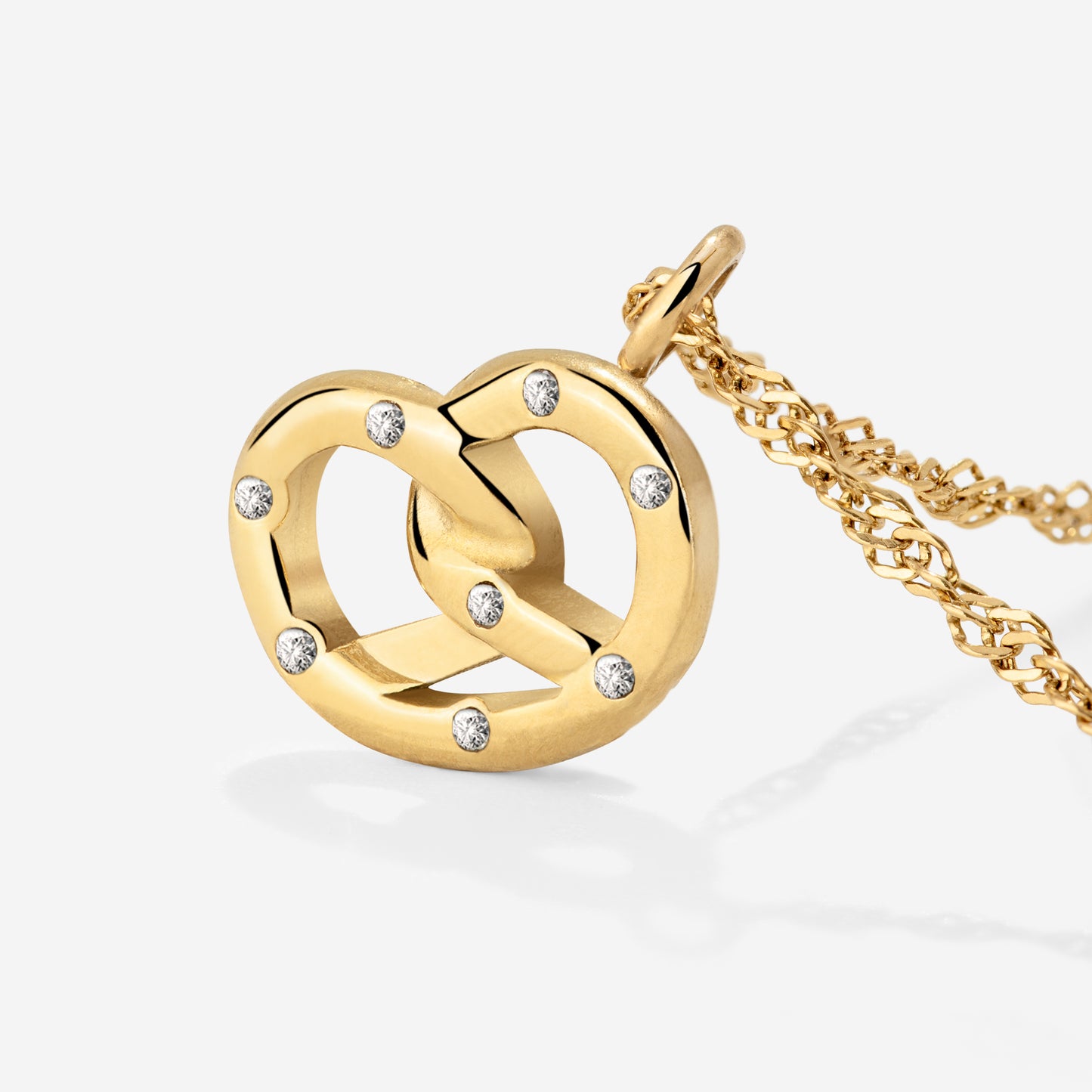 Bedazzle my Pretzel Necklace Gold