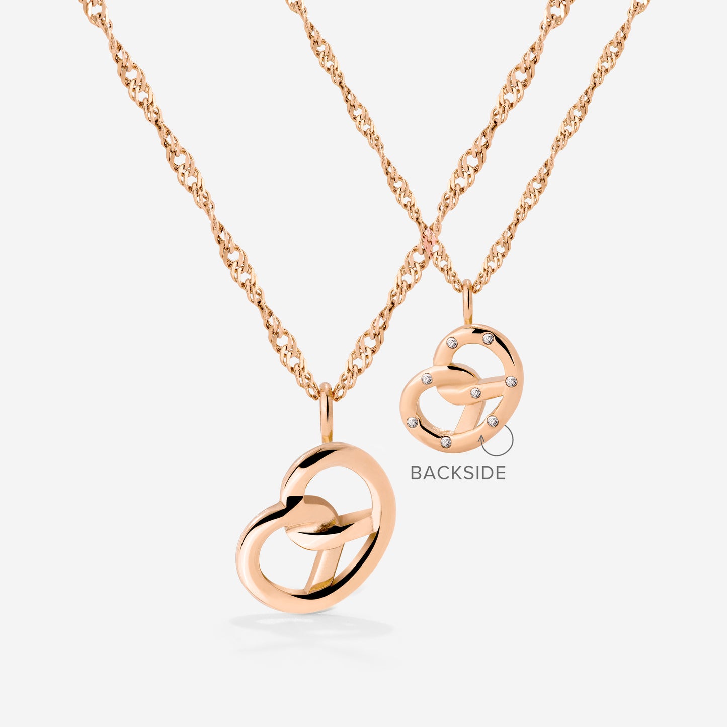 Bedazzle my Pretzel Necklace Roségold