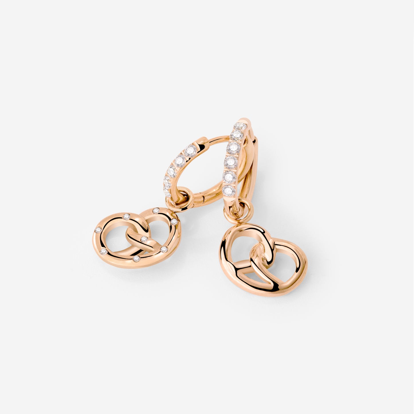 Bedazzled Pretzel Glimmer Hoop Set Small Roségold