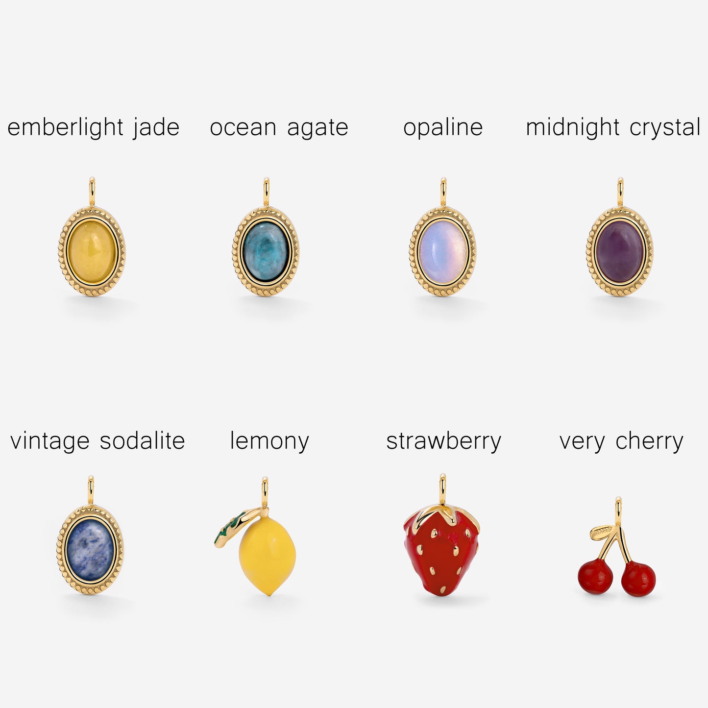 Oval Links Charm Necklace Set
