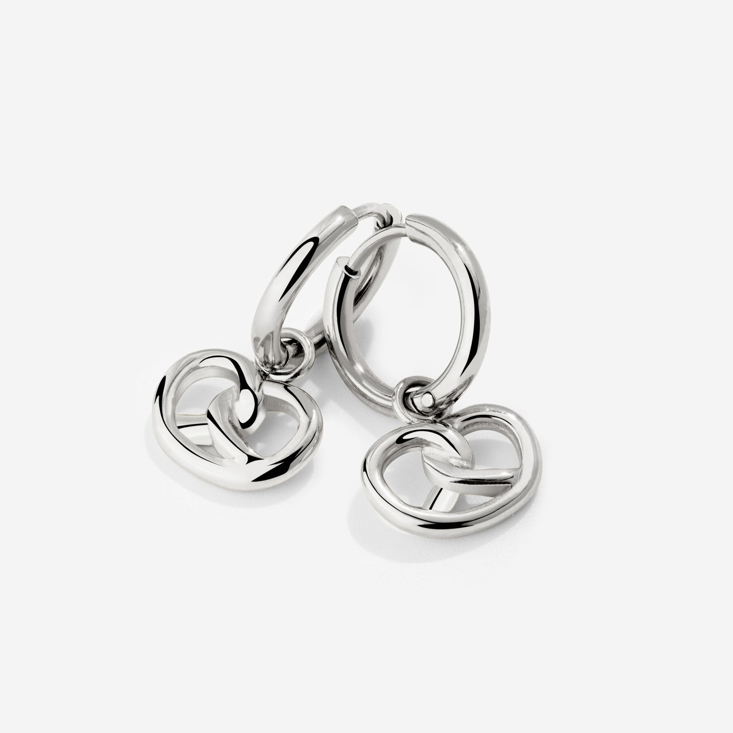 Pretzel Babe Hoop Set Small Silber