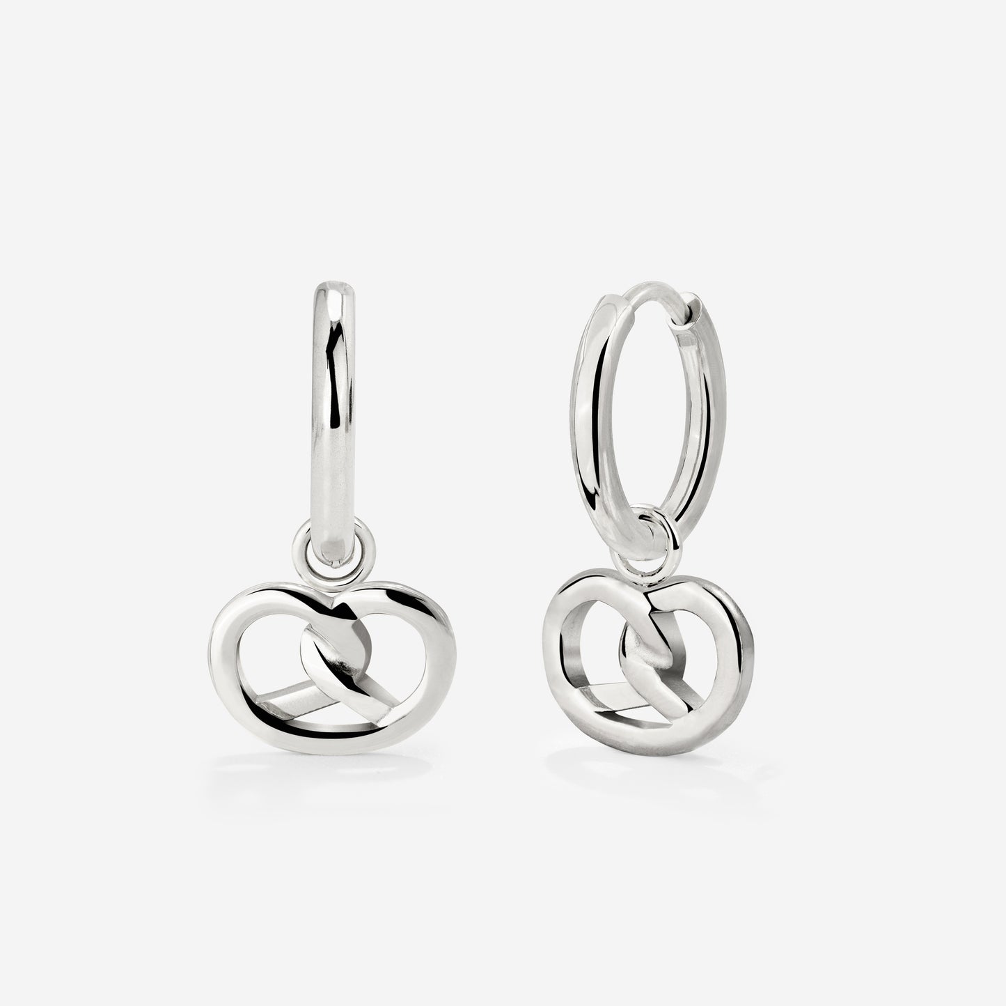 Pretzel Babe Hoop Set Small Silber