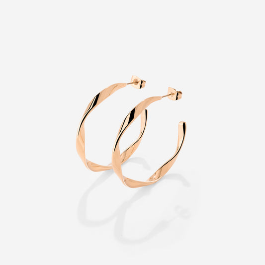 Sahira Hoop Studs Medium Roségold