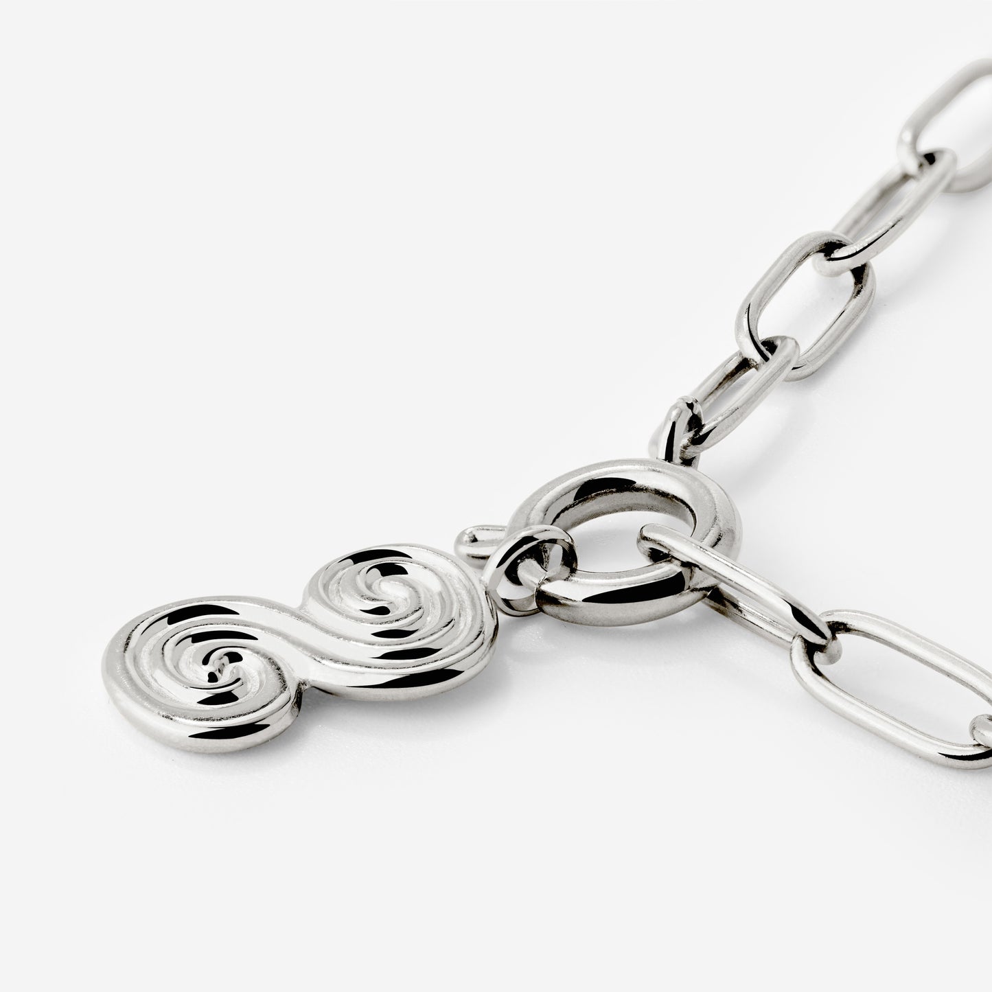 Serpent's Whisper Oval Links Necklace Set Silber