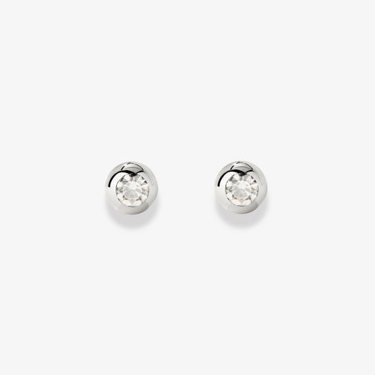 Bezel Bling Studs Silber