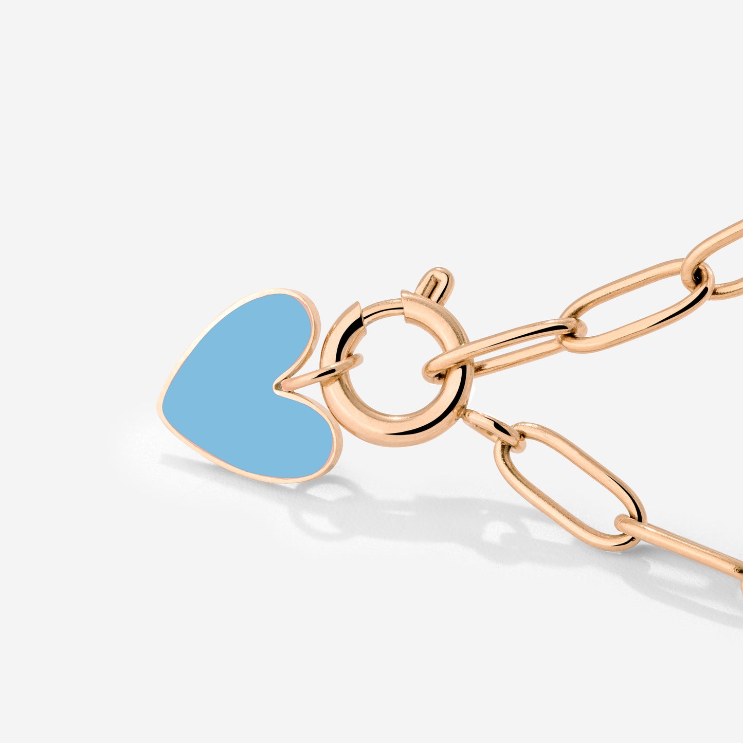 Blue Heart Oval Links Necklace Set Roségold