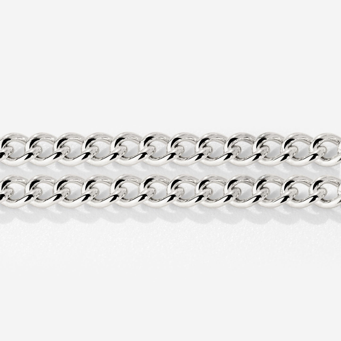 Curb Chain Double Bracelet Silber