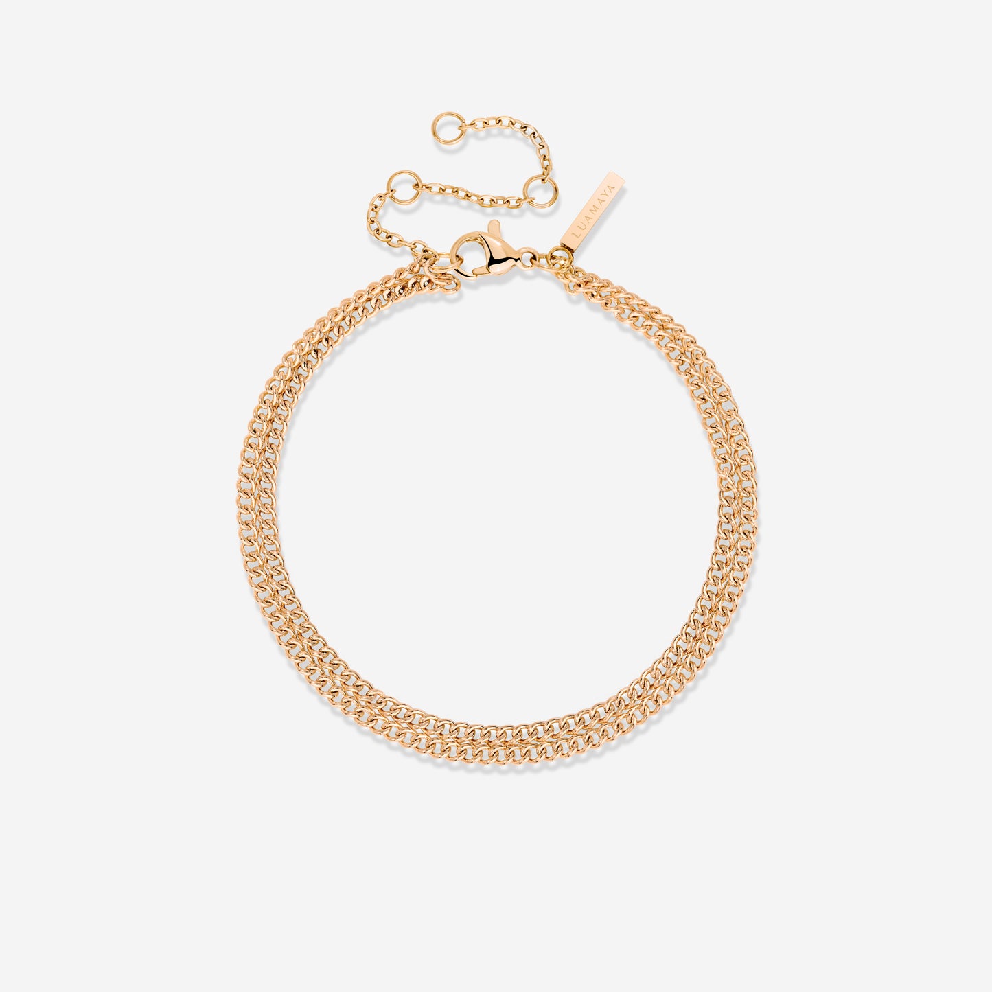 Curb Chain Double Bracelet Roségold