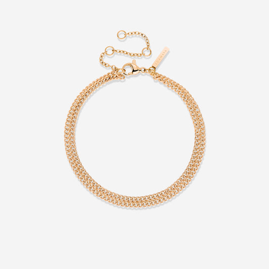 Curb Chain Double Bracelet Roségold
