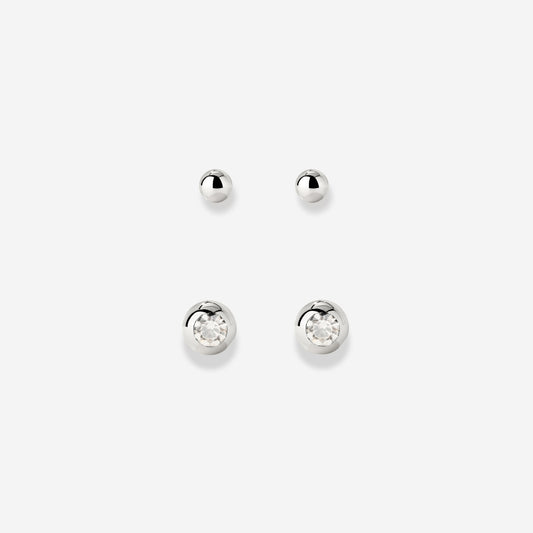Delicate Gleam Stud Bundle Silber