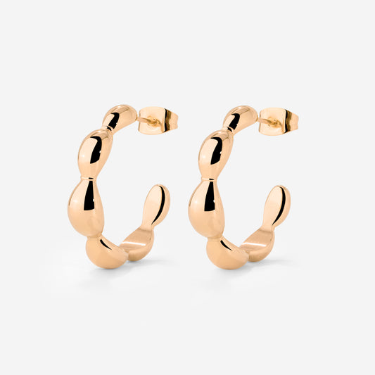 Graceful Curves Hoop Studs Roségold