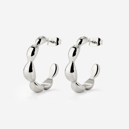 Graceful Curves Hoop Studs Silber