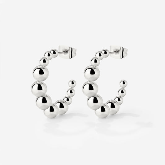 Infinite Beads Hoop Studs Silber