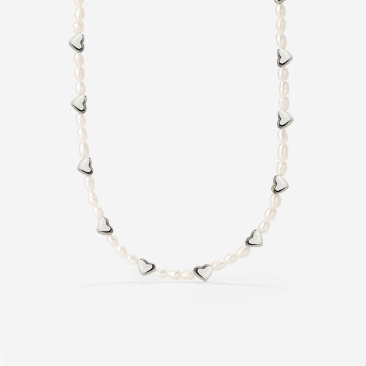 Love Pearls Necklace Silber