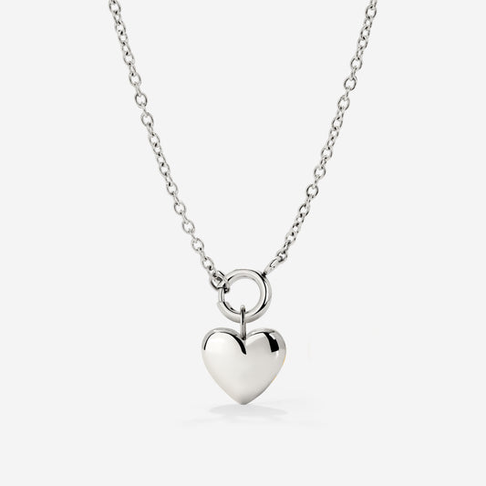 Lovely Heart Classic Chain Necklace Set Silber