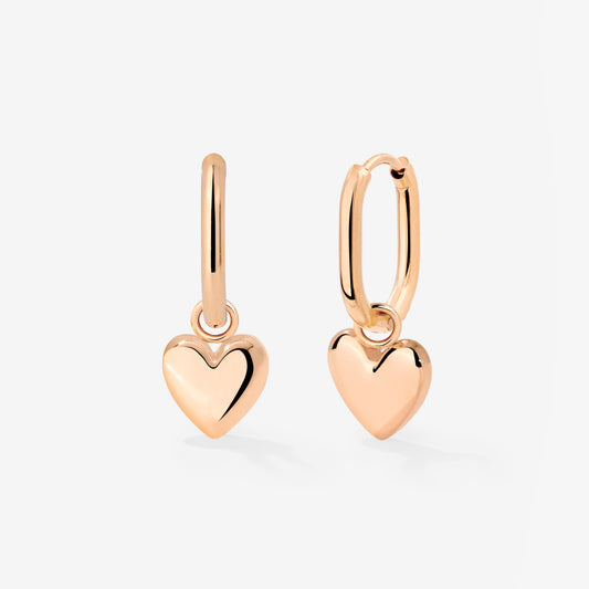 Lovely Heart Oval Hoop Set Baby Roségold