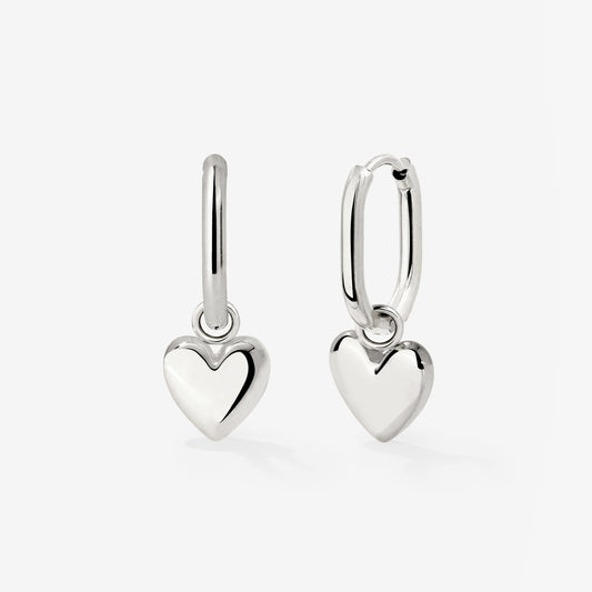 Lovely Heart Oval Hoop Set Baby Silber
