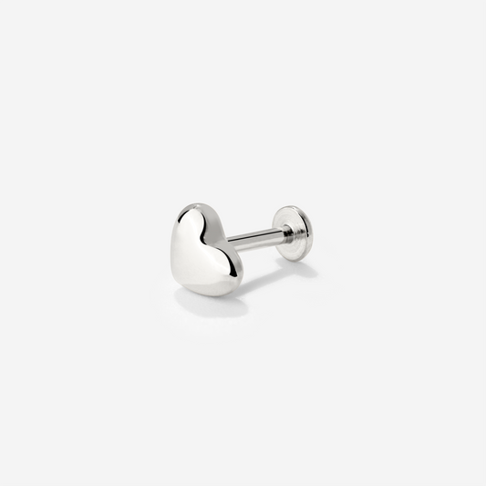 Lovely Heart Piercing Stud Silber