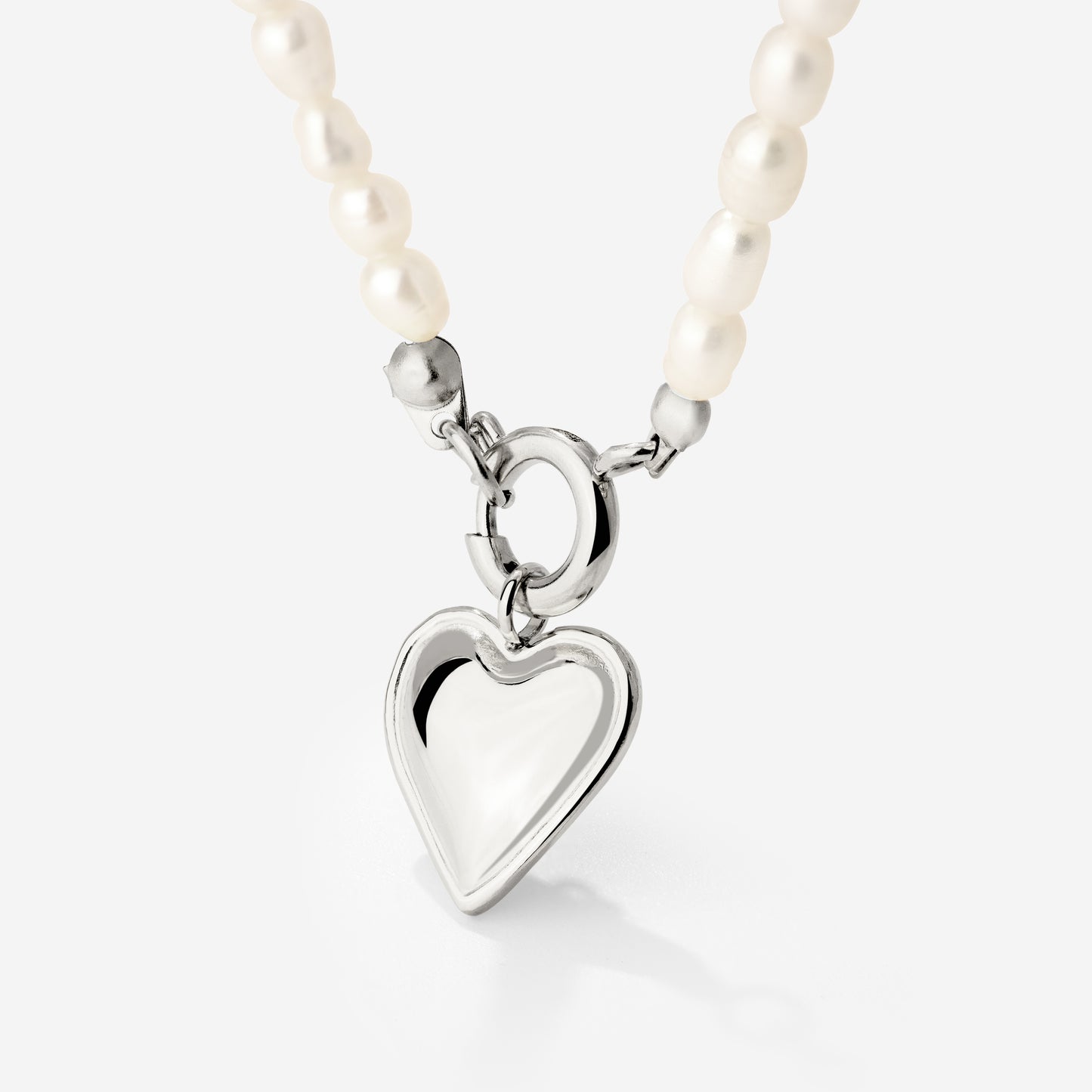 Heartie Pearly Necklace Set Silber