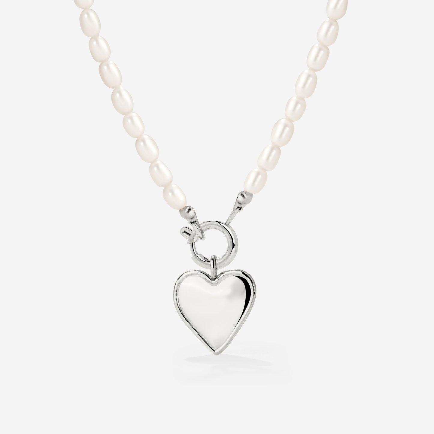 Heartie Pearly Necklace Set Silber