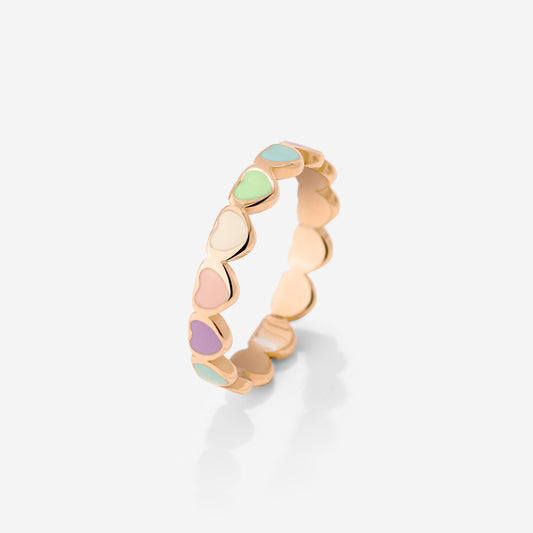 Pastel Hearts Ring Roségold
