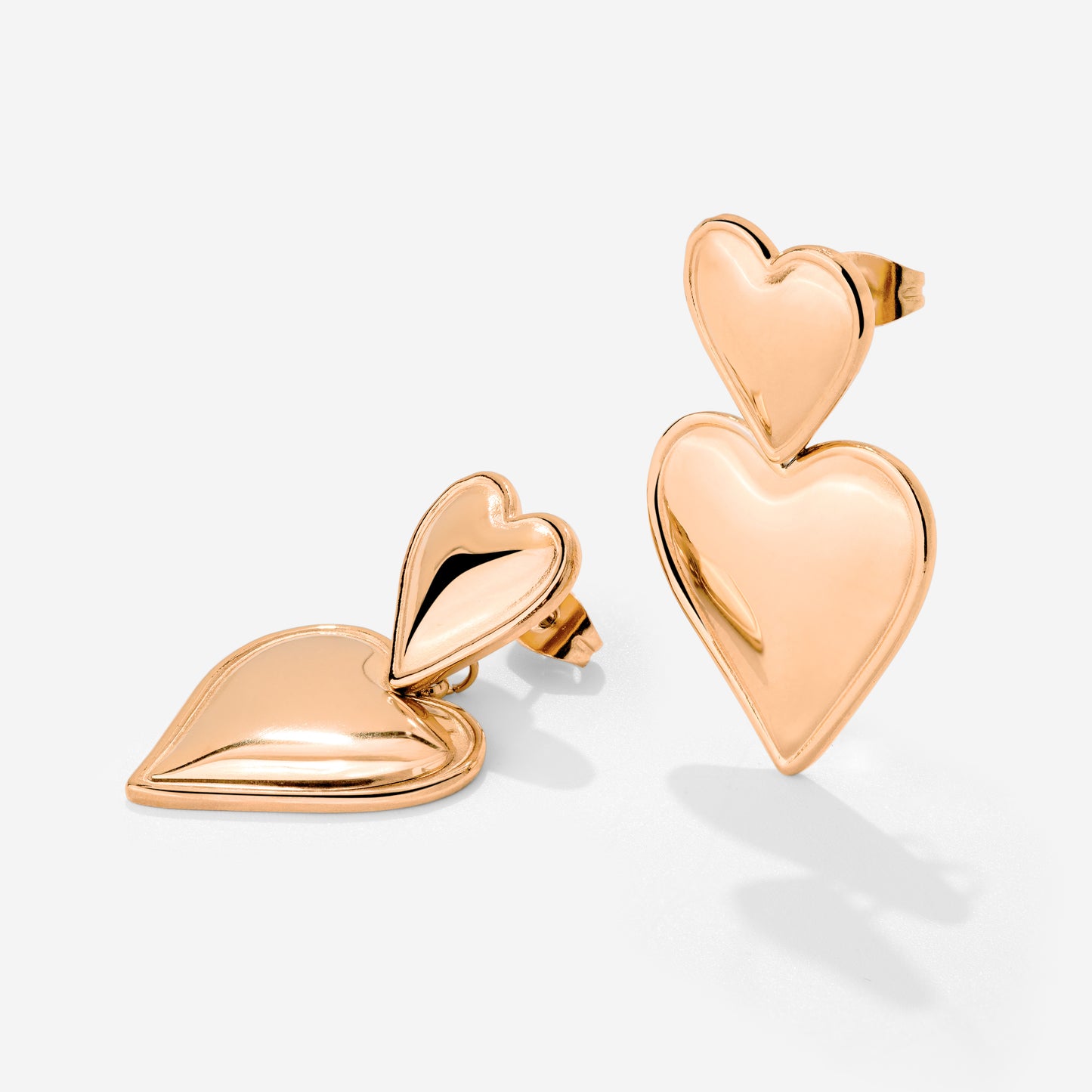 Pillow Hearts Earrings Roségold