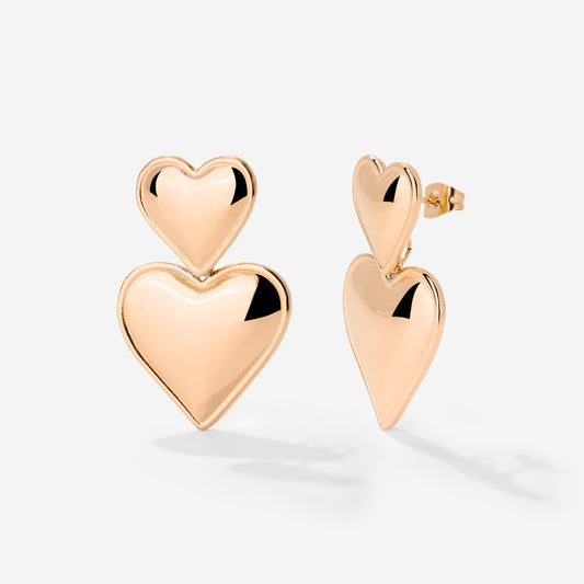 Pillow Hearts Earrings Roségold