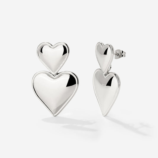 Pillow Hearts Earrings Silber