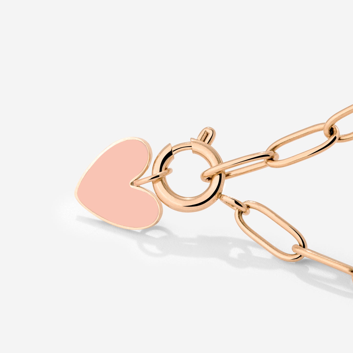 Pink Heart Oval Links Necklace Set Roségold
