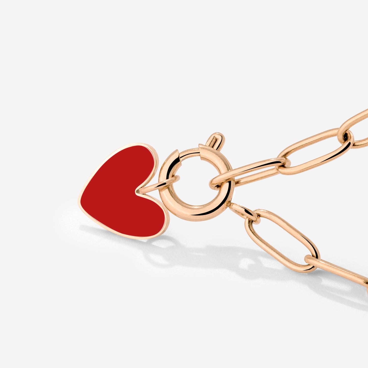 Red Heart Oval Links Necklace Set Roségold