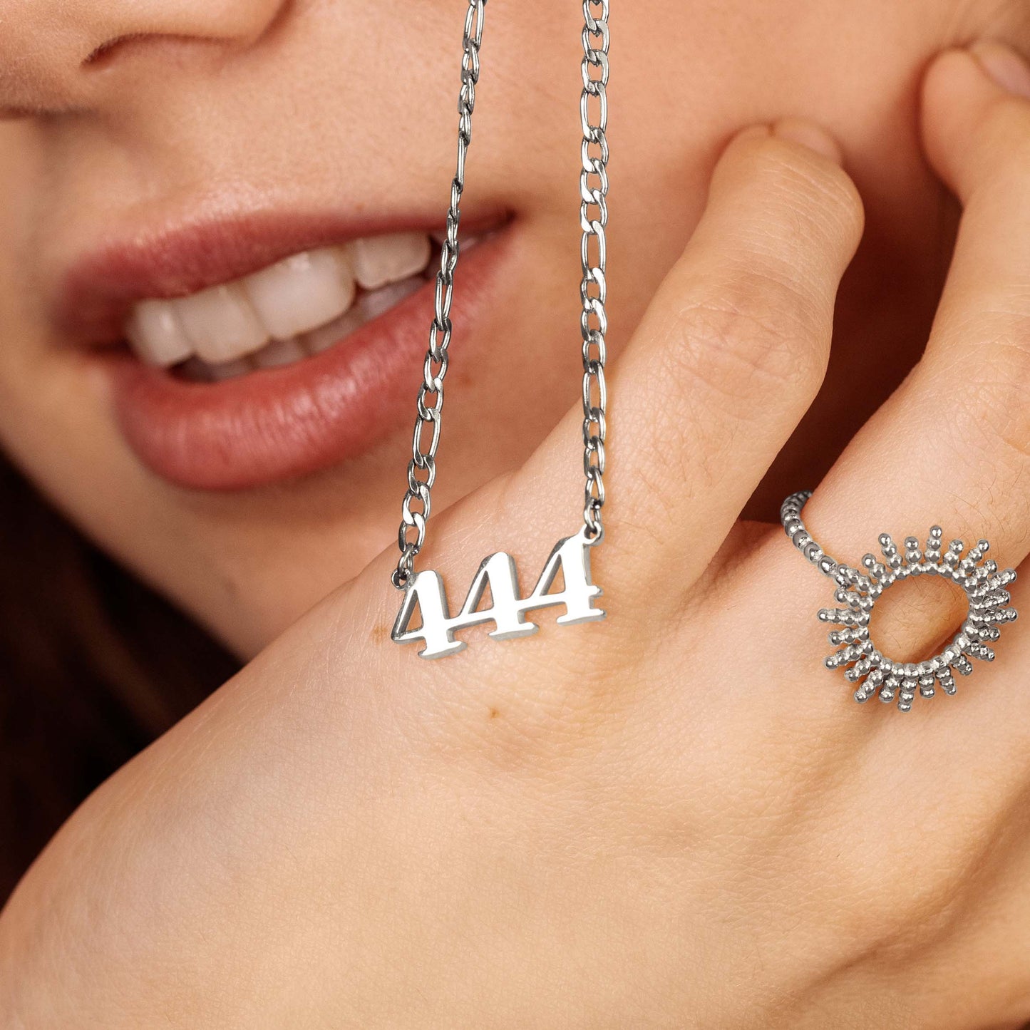 Angel Number Necklace Silber