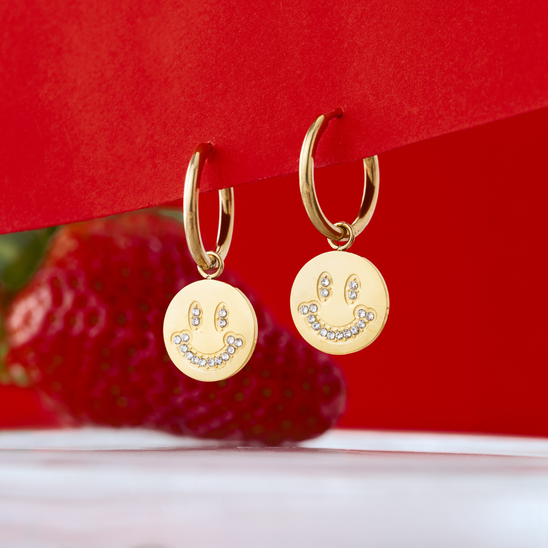Dazzling Smile Hoop Set Medium Roségold