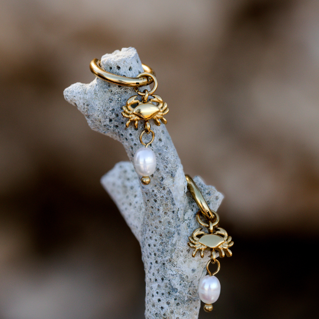 Crab Chaser Hoop Set Small Roségold