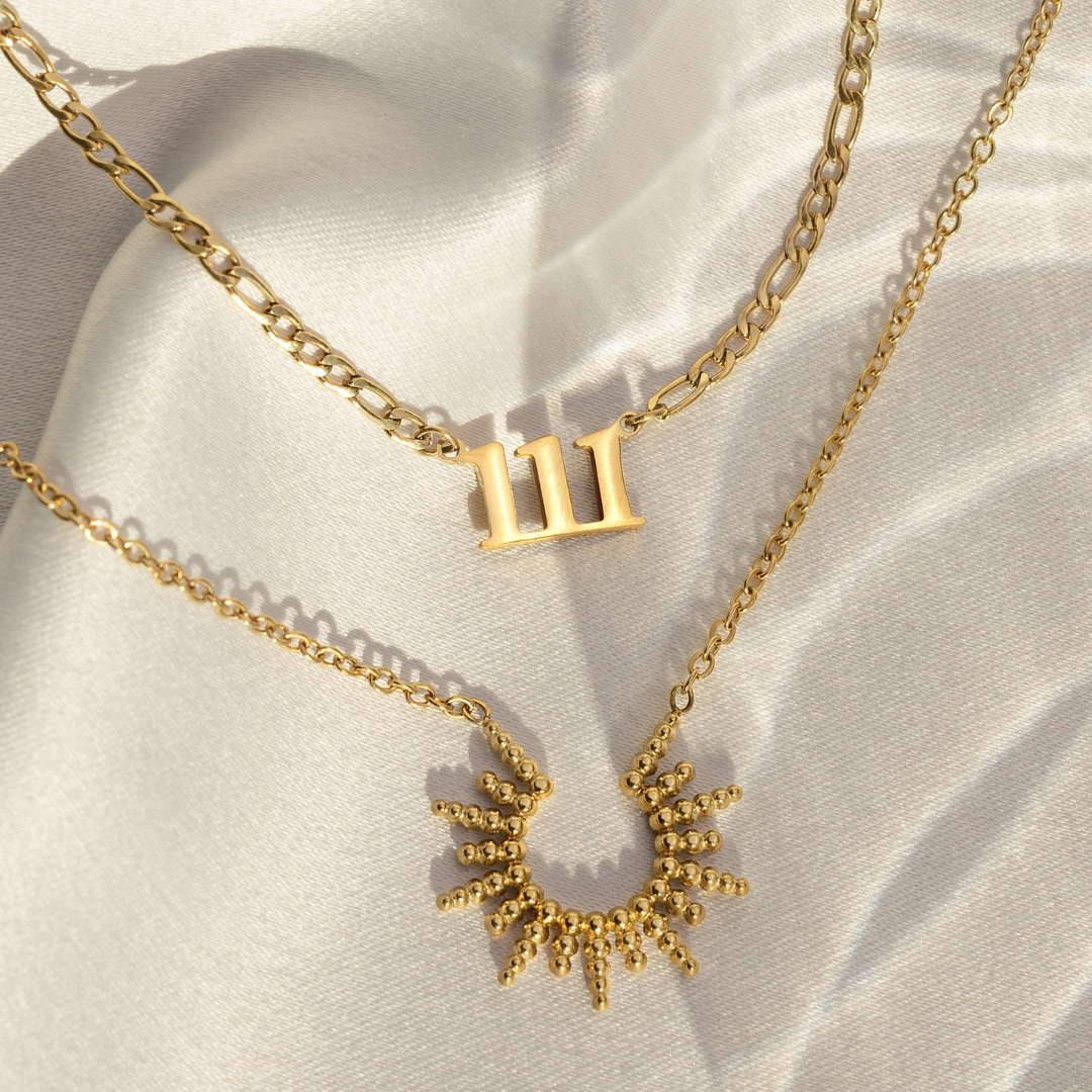 Angel Number Necklace Silber