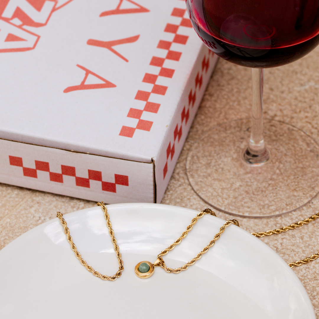 Olive Glow Necklace Roségold