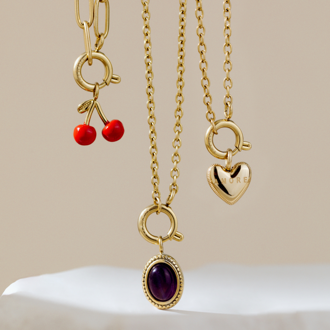 Classic Chain Charm Necklace Set