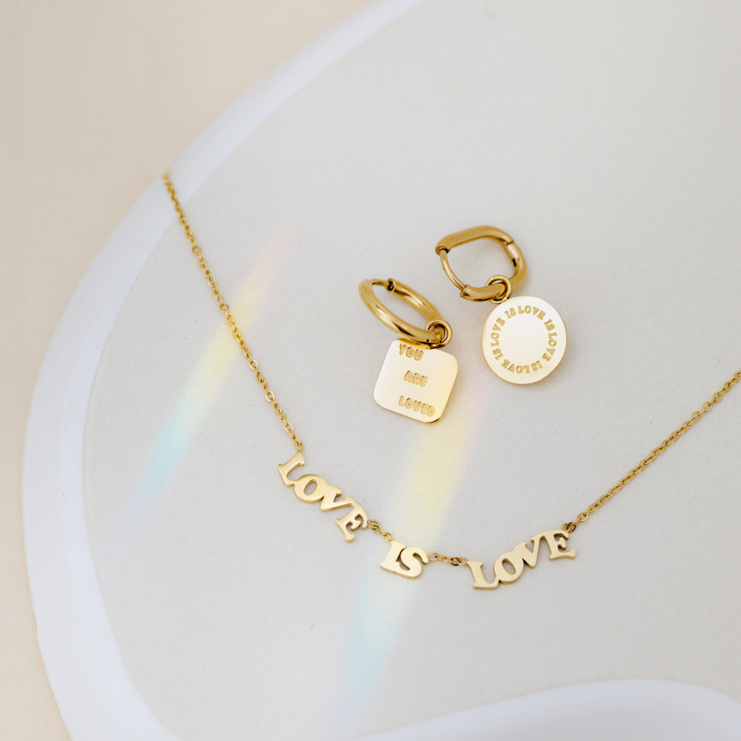 You are loved Hoop Set Small Roségold