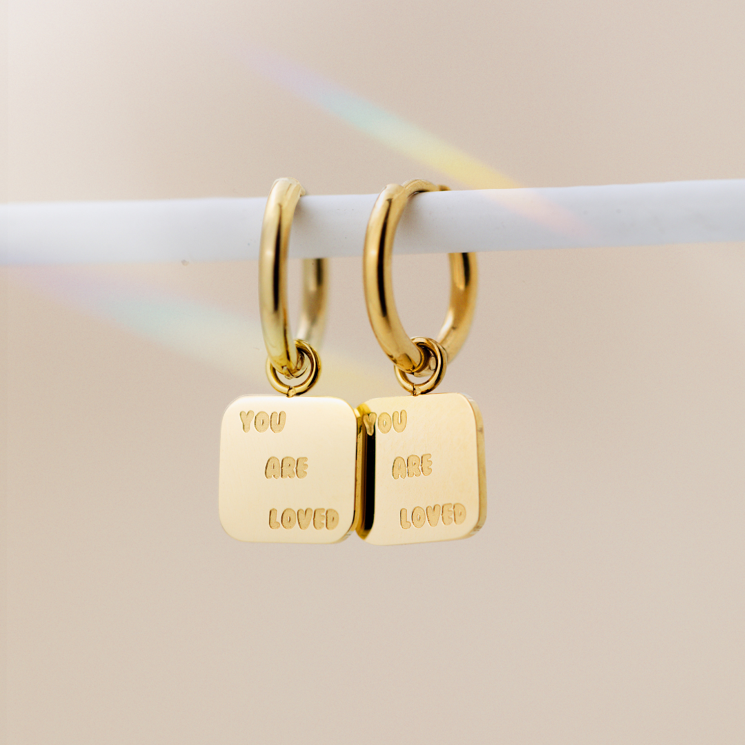 You are loved Hoop Set Small Roségold