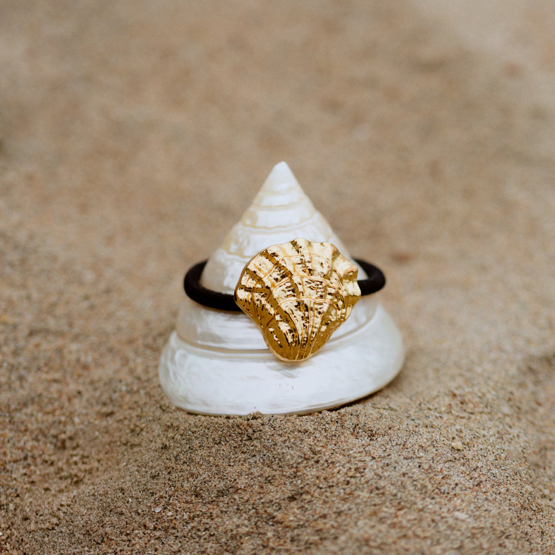 Shell Hair Tie Creme
