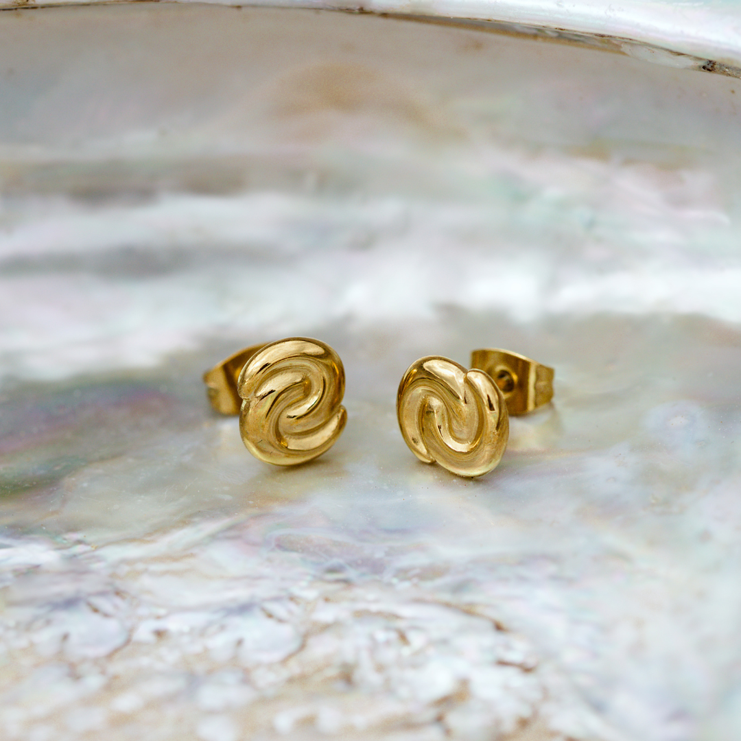Tides of Time Studs Gold