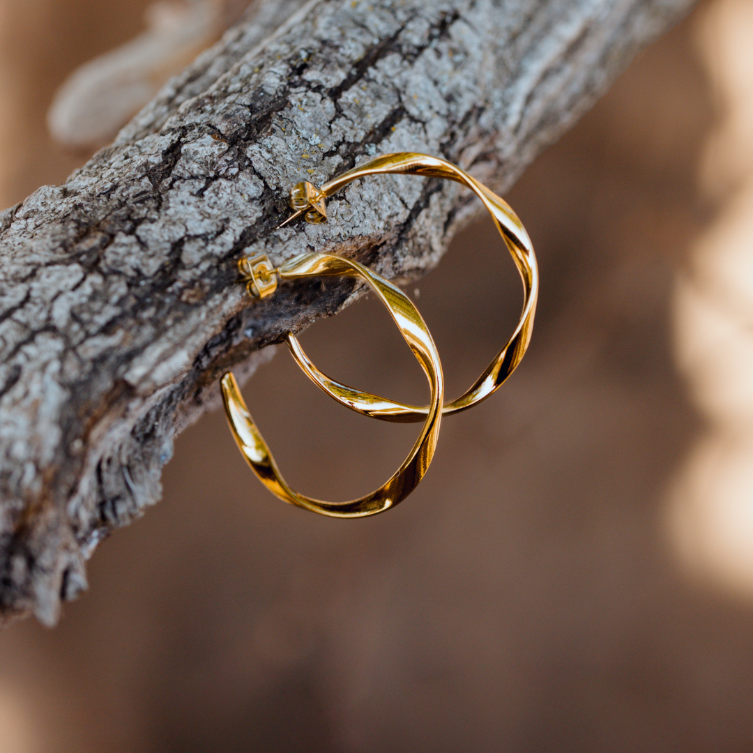 Sahira Hoop Studs Medium Roségold