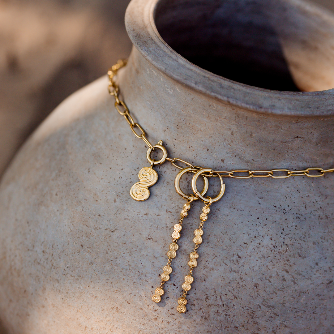 Serpent's Whisper Hoop Set Small Roségold