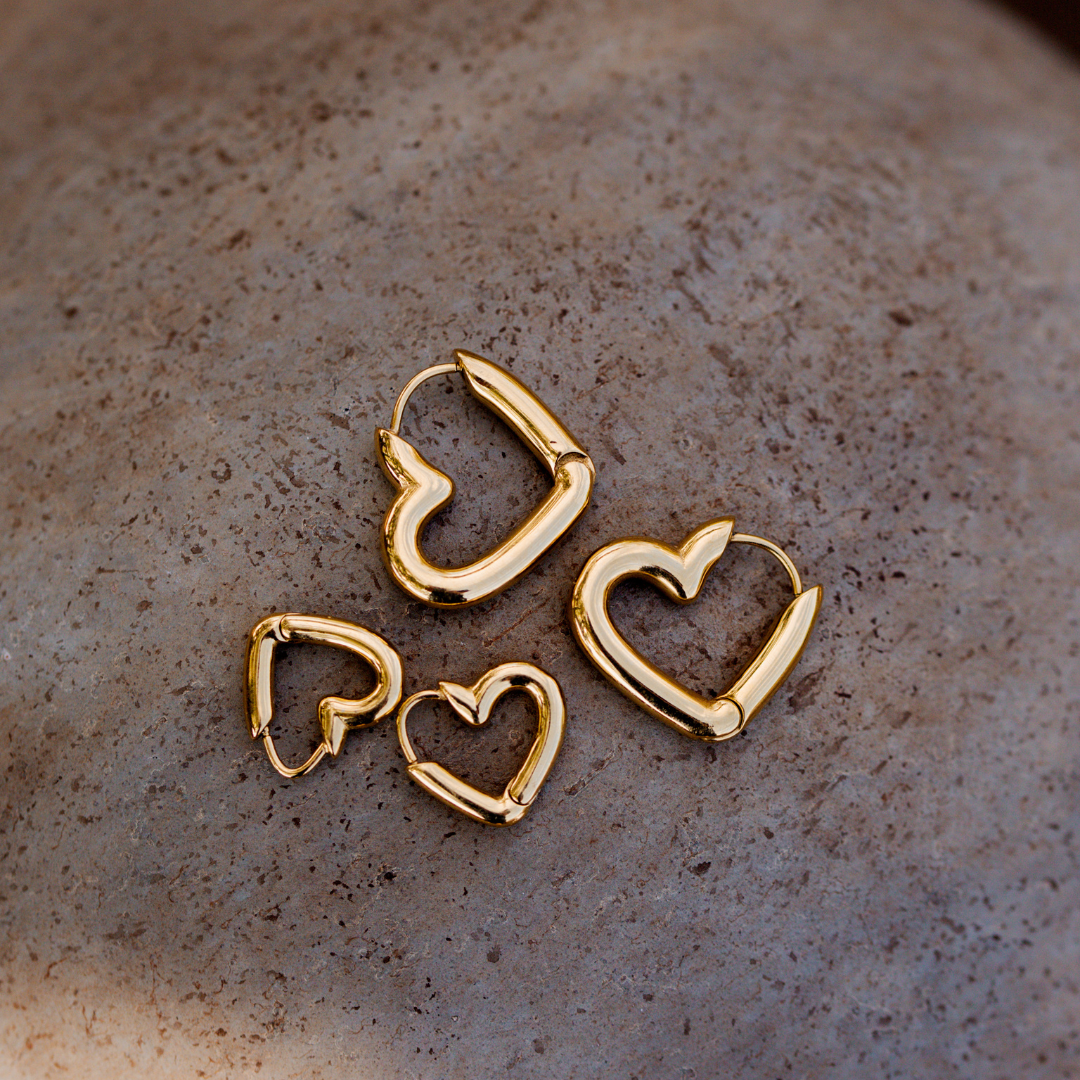 Phat Heart Hoop Bundle Silber