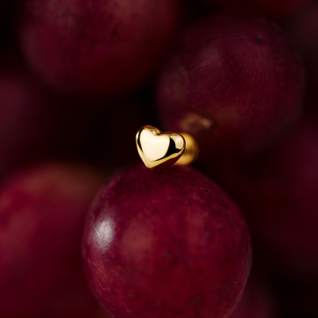 Lovely Heart Piercing Stud Silber