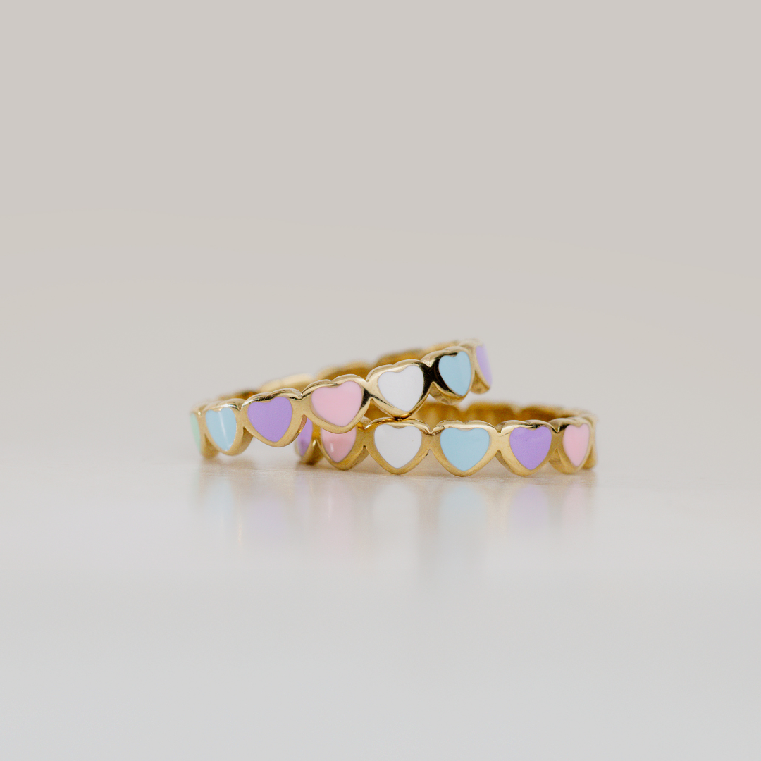 Pastel Hearts Ring Roségold