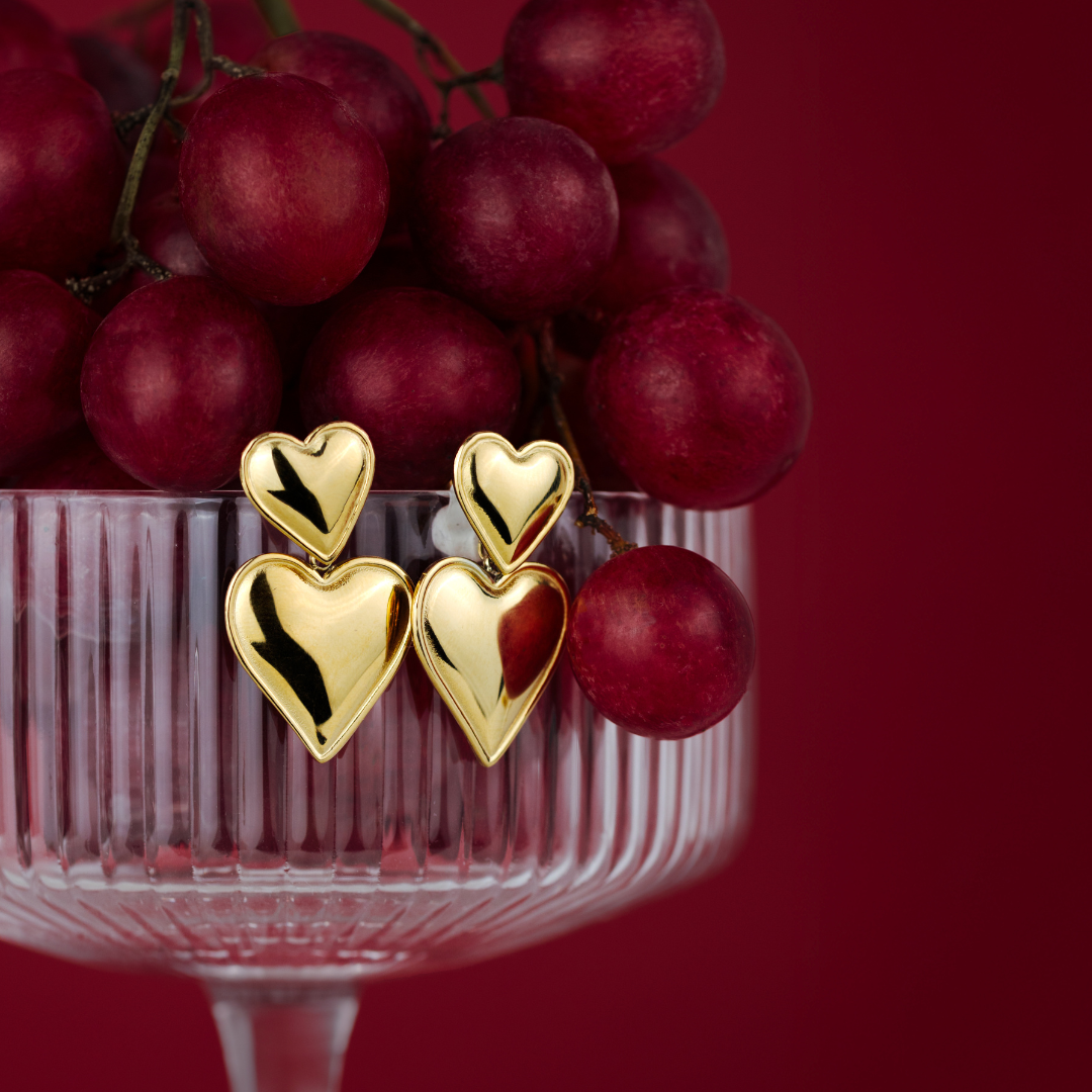 Pillow Hearts Earrings Roségold