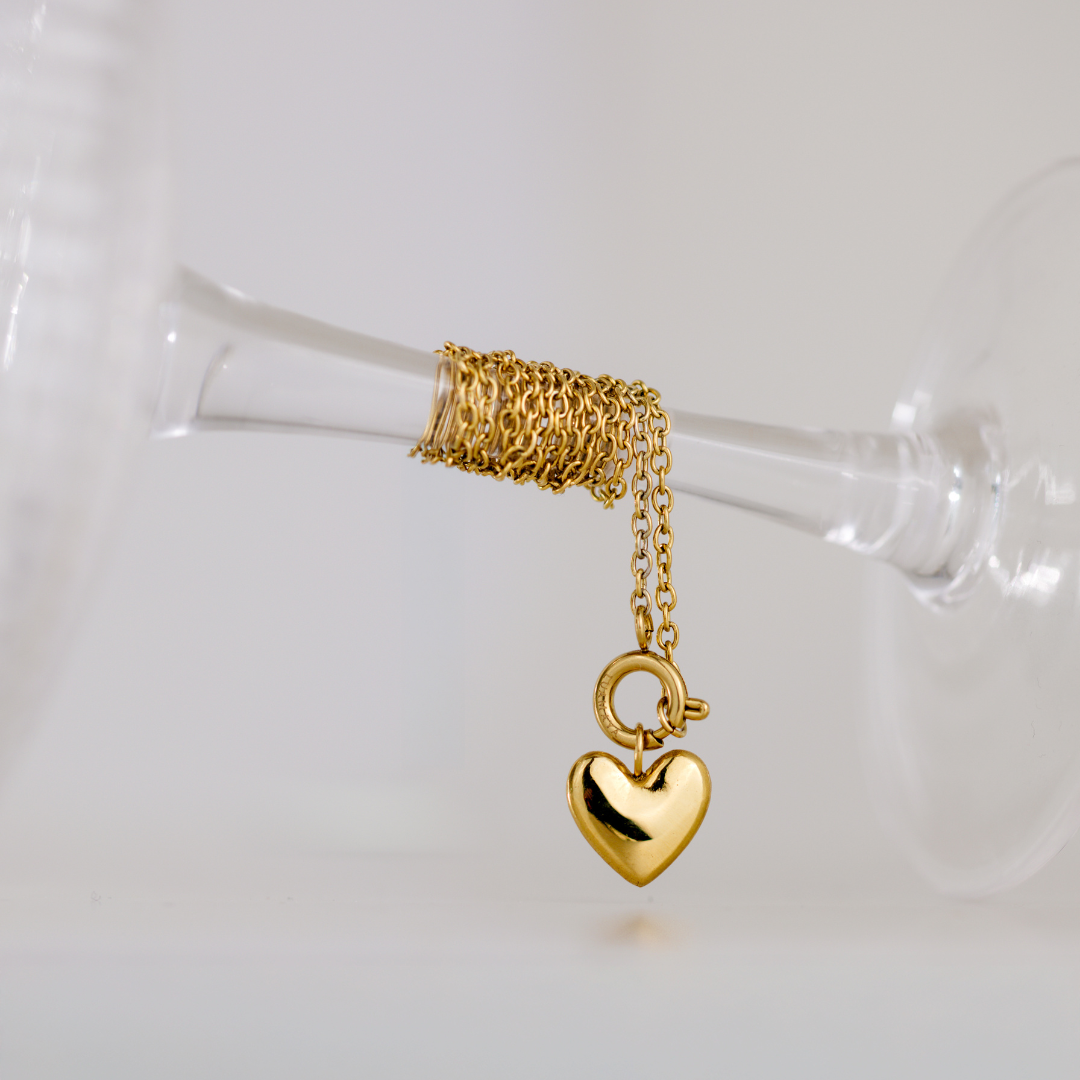 Lovely Heart Classic Chain Necklace Set Roségold