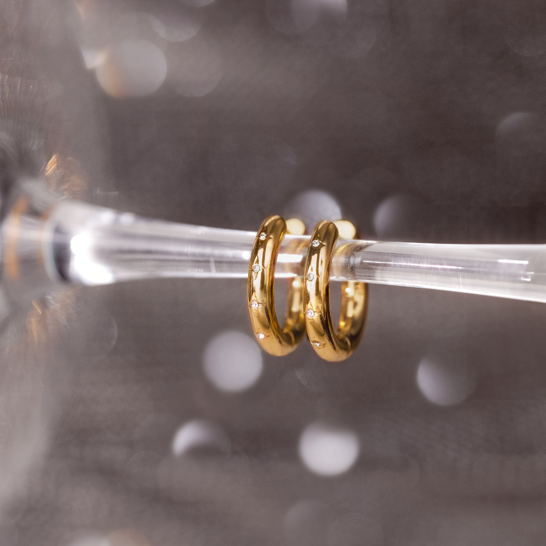 Cute Stargaze Hoops Medium Gold