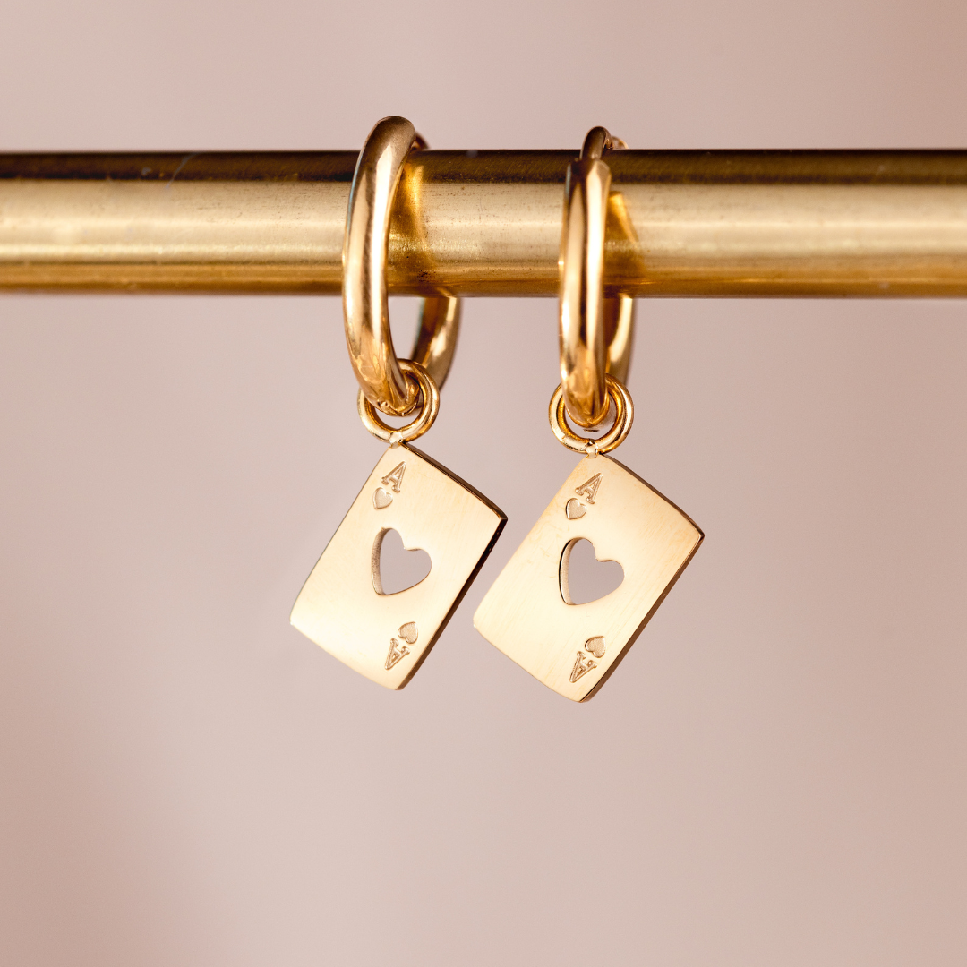 Heart Ace Hoop Set Small Roségold