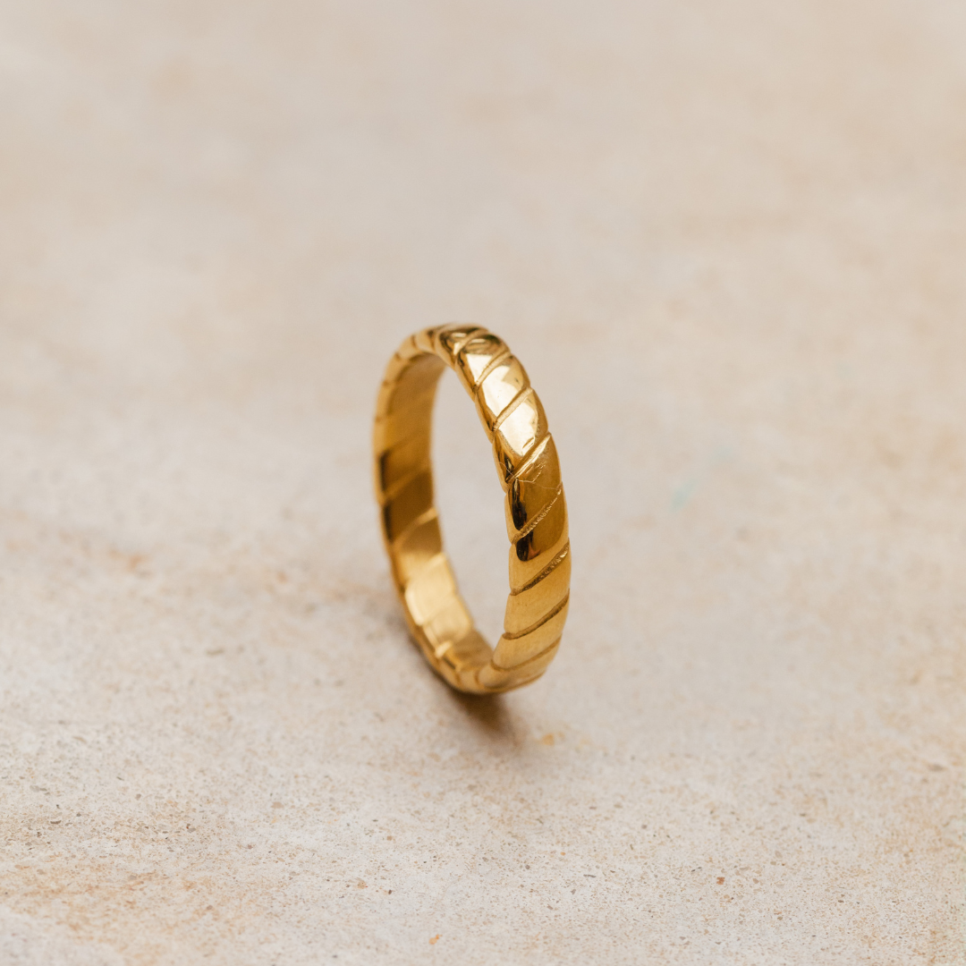 Flat Stripe Ring Roségold